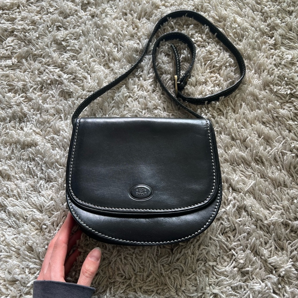 Vintage Italian Leather Crossbody Bag - Conte Di Cavour